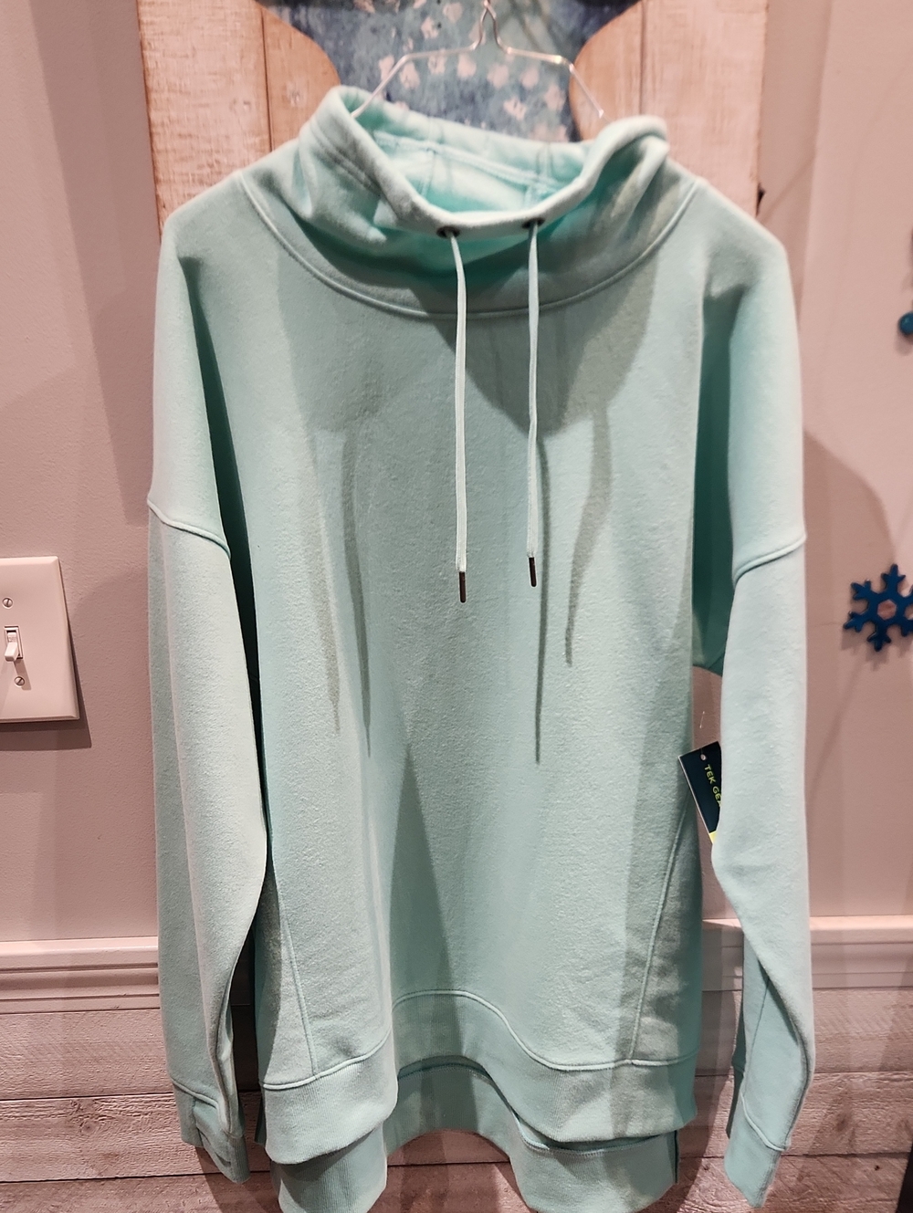 NWT Tek gear Women's Mint Cowl Neck Pullover Sweater Sz PL